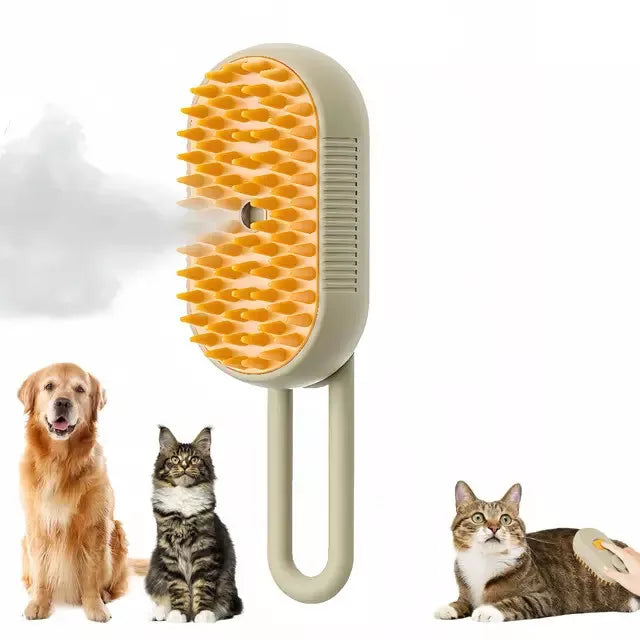 3 In 1 Cat & Dog Steam Brush, Electric Spray Massage & Hair Removal Tool