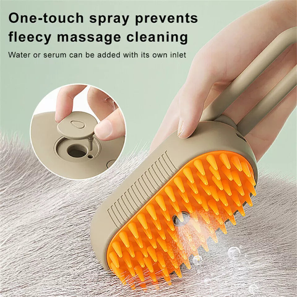 3 In 1 Cat & Dog Steam Brush, Electric Spray Massage & Hair Removal Tool